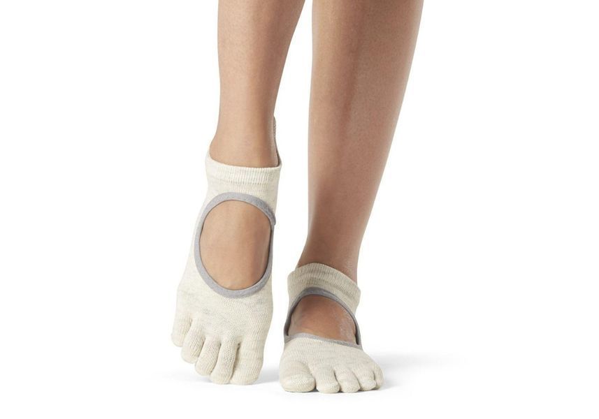 Носки для йоги ToeSox Full Toe Bellarina Grip Oatmeal M (39-42.5) 841090151629 фото