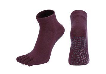 Шкарпетки для йоги та пілатесу антиковзні закриті Amber Grip сливові (35&ndash;40) ar230AGpl фото