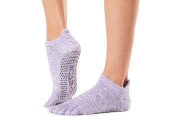 Носки для йоги ToeSox Full Toe Low Rise Grip Heather Purple M (39-42.5) 841090151759 фото