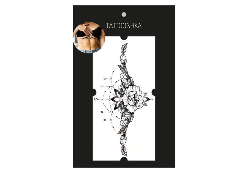 Тимчасове татуювання під груди Мандала і Лотос Tattoshka 230x140 мм tt-8696 фото