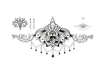 Тимчасове тату під груди Мандала Tattoshka 230x140 мм tt-8692 фото