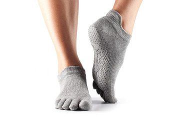 Шкарпетки для йоги ToeSox Full Toe Low Rise Grip Heather Grey XL (45.5) 811105022176 фото