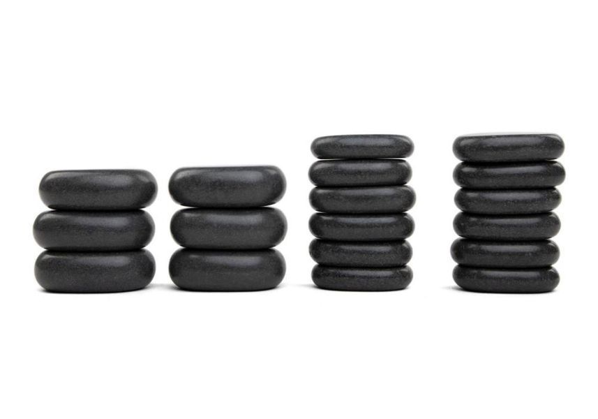 Набір базальтових каменів для стоун-терапії Hot Stone set 18 шт Bodhi в бамбуковій коробці  hs18 фото