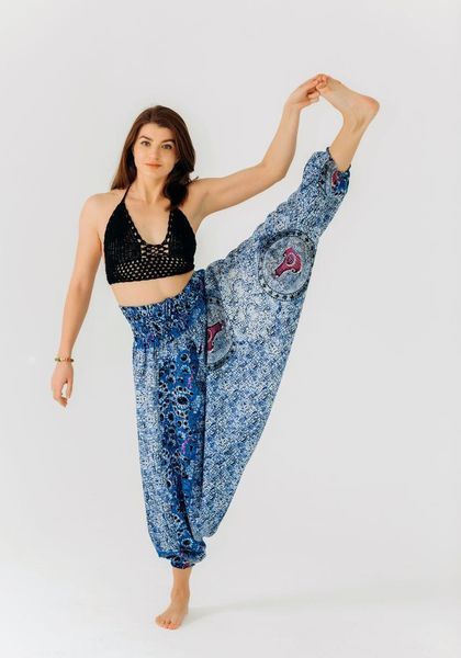 Штаны-шаровары Алладины (Афгани) с мотней Sapphire Mosaic RAO WEAR унисекс OneSize синий rw405ACSM фото