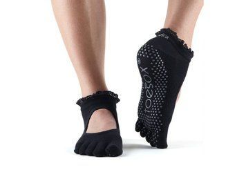 Носки для йоги ToeSox Full Toe Bella Grip Black Lace S (36-38.5) 812035029457 фото