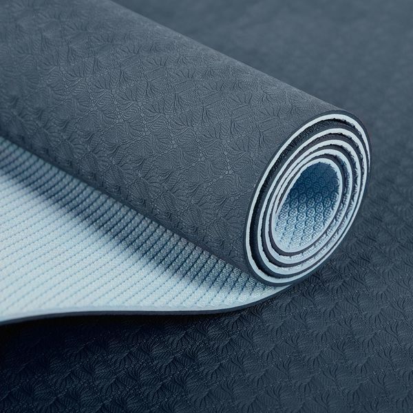 Килимок для йоги TPE Flow Bodhi 183x60x0.5 см синій/блакитний