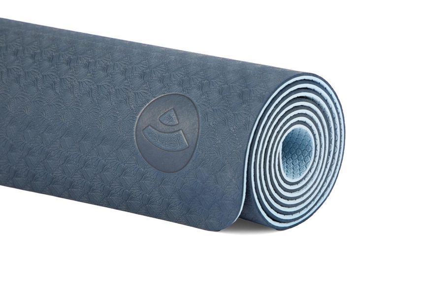 Коврик для йоги TPE Flow Bodhi 183x60x0.5 см синий/голубой 887BH фото
