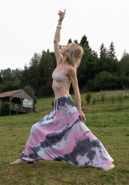 Штани-шаровари Аладіни (Афгани) з матнею Tie-dye RAO WEAR унісекс OneSize рожевий rw405ACTDpk фото