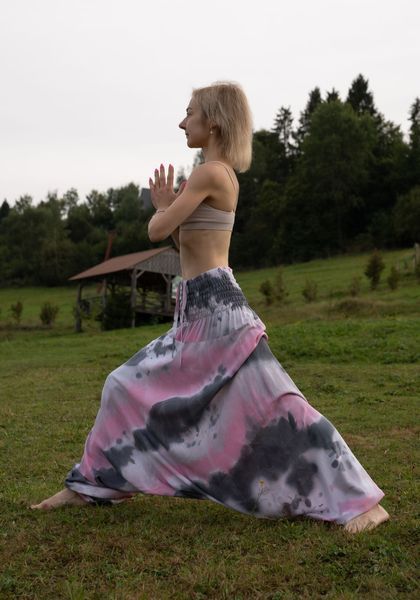 Штани-шаровари Аладіни (Афгани) з матнею Tie-dye RAO WEAR унісекс OneSize рожевий rw405ACTDpk фото