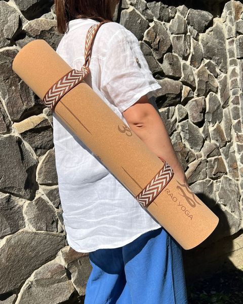 RAO Yoga Mat Strap 150&times;4 cm with Ecru Print