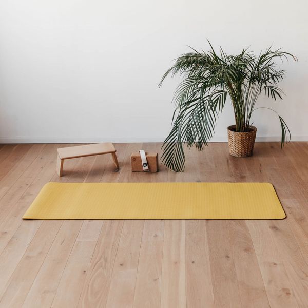 Килимок для йоги Bodhi Lotus Pro 183x60x0.6 см мінеральний жовтий/срібна хмарина