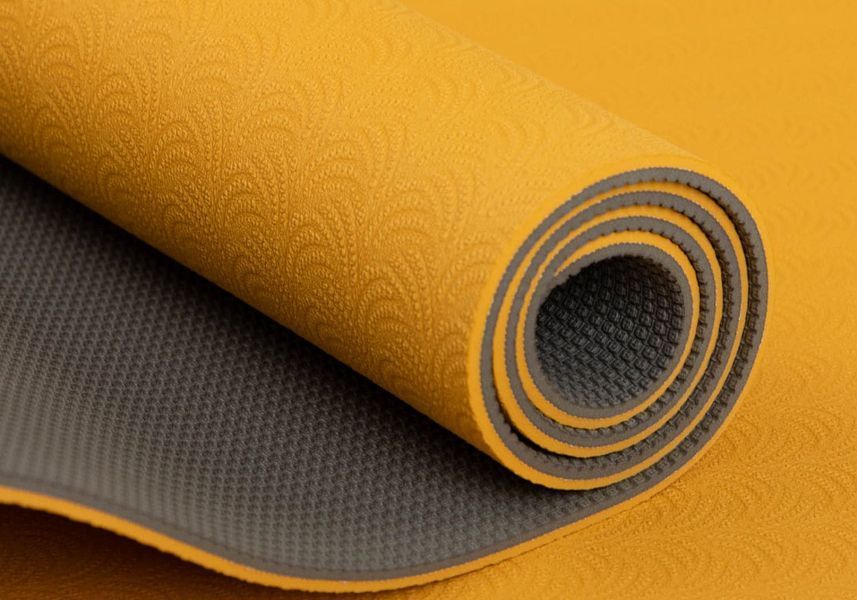 Килимок для йоги Bodhi Lotus Pro 183x60x0.6 см мінеральний жовтий/срібна хмарина 942SMY фото