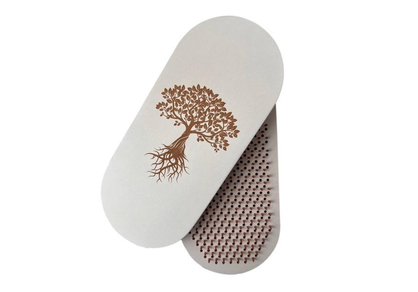 Sadhu Board &lsquo;Tree of Life&rsquo; with copper nails RAO pitch 10 mm white oval board