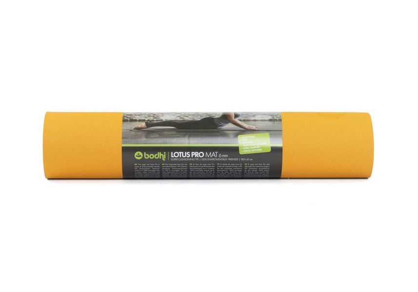 Килимок для йоги Bodhi Lotus Pro 183x60x0.6 см мінеральний жовтий/срібна хмарина 942SMY фото
