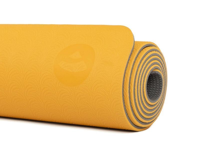 Килимок для йоги Bodhi Lotus Pro 183x60x0.6 см мінеральний жовтий/срібна хмарина 942SMY фото
