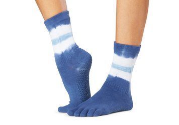 Носки для йоги ToeSox Full Toe Crew Grip Deepwater Ombre Stripe M (39-42.5) 840271408989 фото