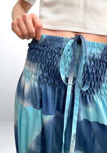 Штаны-шаровары Алладины (Афгани) с мотней Tie-dye RAO WEAR унисекс OneSize голубой rw405ACTDbu фото