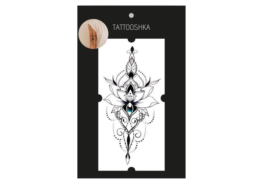 Temporary Mandala-Lotus Tattoo Tattoshka 210x100 mm