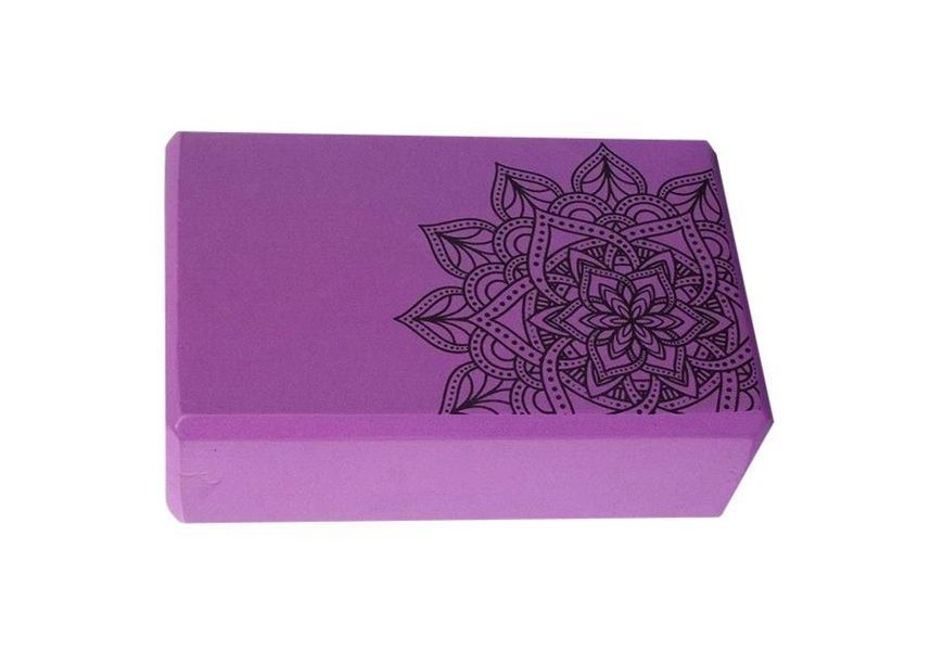 Блок (кирпич) для йоги и растяжки Mandala Amber 23x15x7.5 см фиолетовый ar201bmvl фото