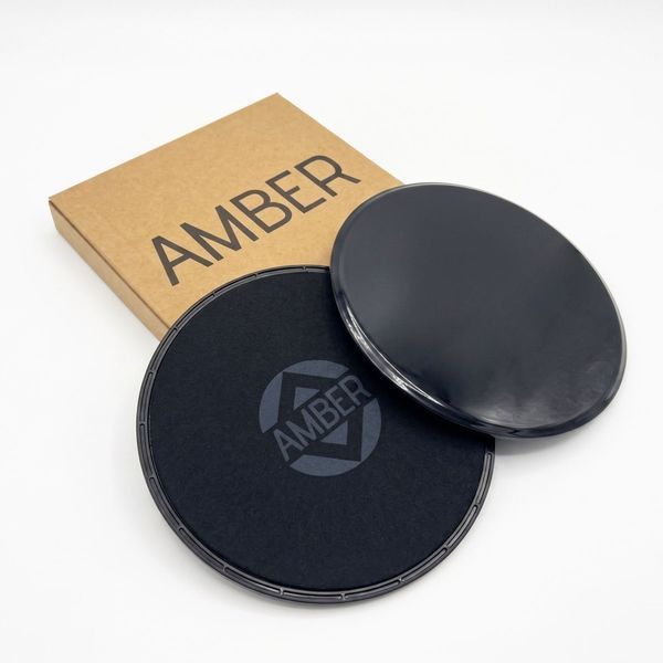 Фітнес слайдери (диски) для ковзання-глайдингу Amber 18 см чорні 2 шт ar810dc фото