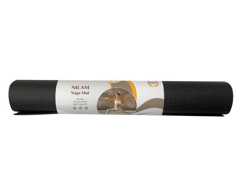 Килимок для йоги Nilam Amber 173x61x0.4 см чорний ar302Nblk фото