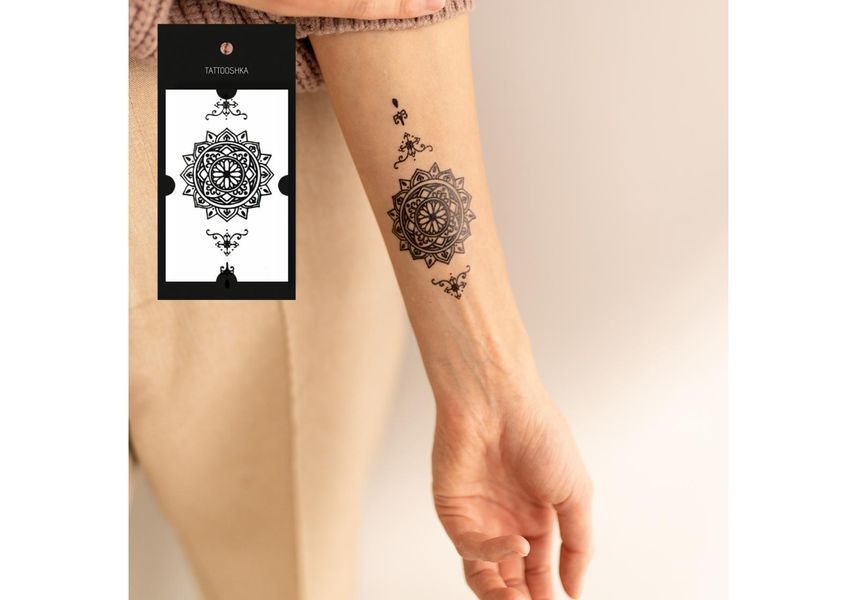 Временное переводное тату Мандала Tattoshka 60&times;105 мм tt-8669 фото