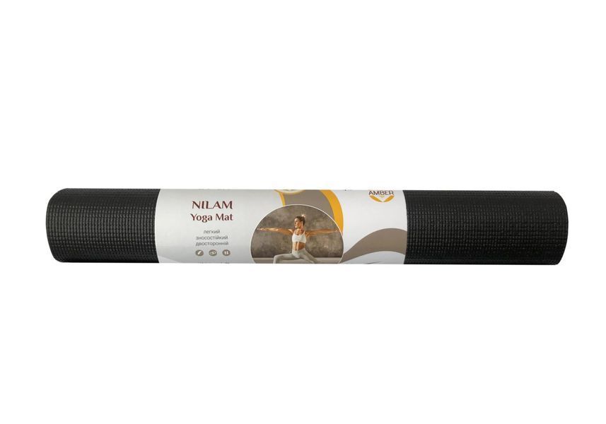 Килимок для йоги Nilam Amber 173x61x0.4 см чорний ar302Nblk фото