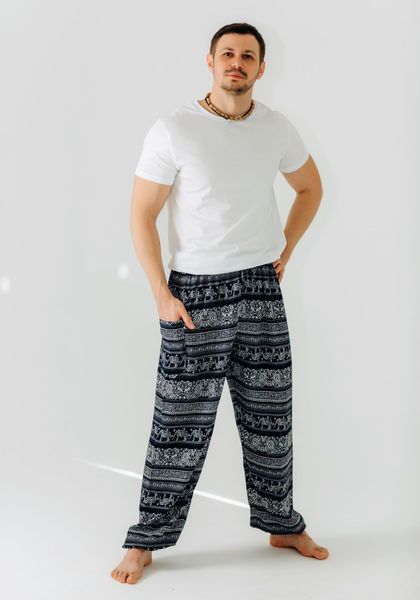 Свободные штаны-шаровары Elephant Noir RAO WEAR унисекс OneSize рост 155-165 см черный rw403LElnr1 фото