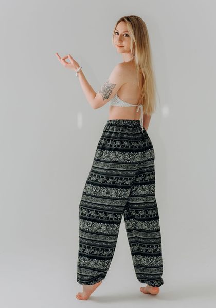 Свободные штаны-шаровары Elephant Noir RAO WEAR унисекс OneSize рост 155-165 см черный rw403LElnr1 фото