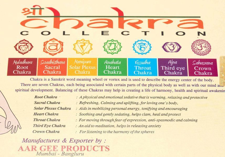 Natural Chakra Collection set of 7 "Incense '7 Chakras'"