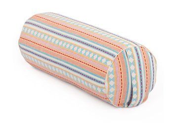 Йога-валик Ethno Bodhi зі спельтовим лушпинням помаранчево-блакитний 61x21 см 404AB фото