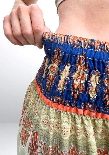 Штани Алладіни (Афгані) з матнею Paisley RAO WEAR унісекс OneSize теракот/індиго різнокольоровий rw405ACPti фото