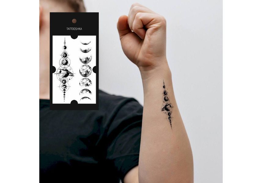 Тимчасове тату Місяць та планети Tattoshka 60x105 мм tt-8660 фото