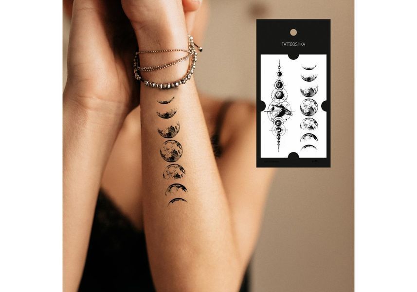 Тимчасове тату Місяць та планети Tattoshka 60x105 мм tt-8660 фото