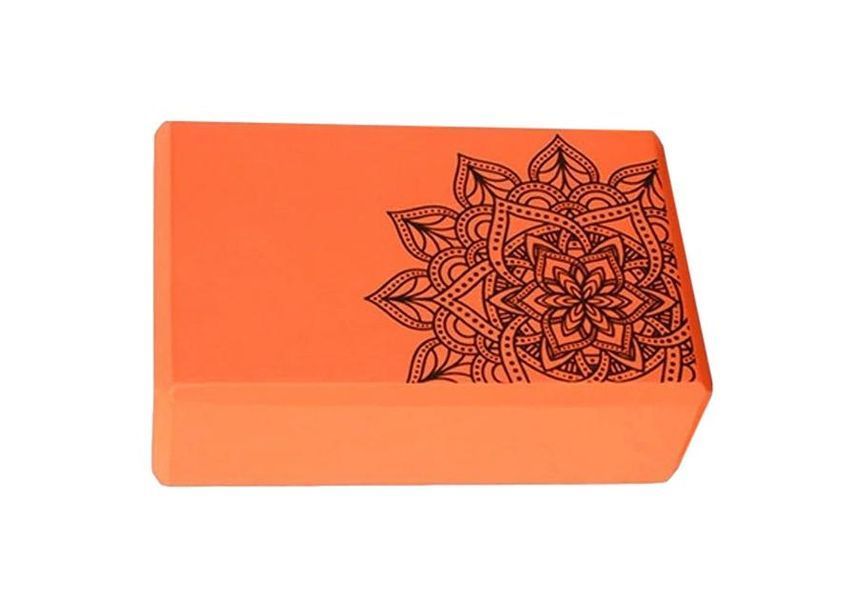 Блок (цегла) для йоги та розтяжки Mandala Amber 23x15x7.5 см помаранчевий ar201bmor фото