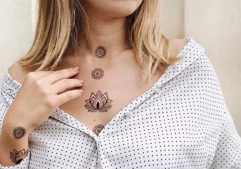 Temporary tattoo Lotus and Mandalas ArleySign 82x110 mm