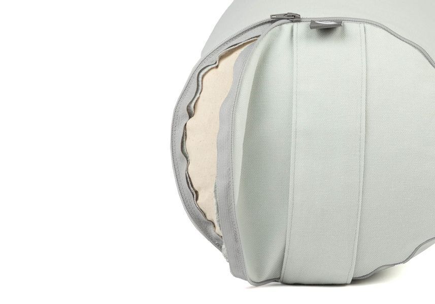 Yoga bolster Basic Ice Blue Bodhi with spelt husk light grey 67.5x22 cm