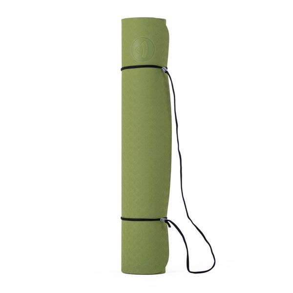 Коврик для йоги TPE Flow Bodhi 183x60x0.5 см оливковый/песочный