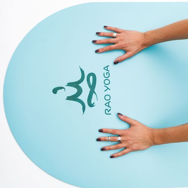 Килимок для йоги з каучуку Vimal Oval Sky Blue RAO 185&times;68&times;0.4 см rao103VOsb4 фото