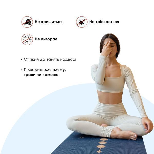 Коврик для йоги Bodhi Leela Lunalign &mdash; Фазы Луны Midnight Blue 183x60x0.45 см 896dbmo фото