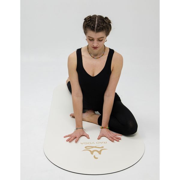 Rubber Yoga Mat Vimal Oval White RAO 183&times;68&times;0.5 cm