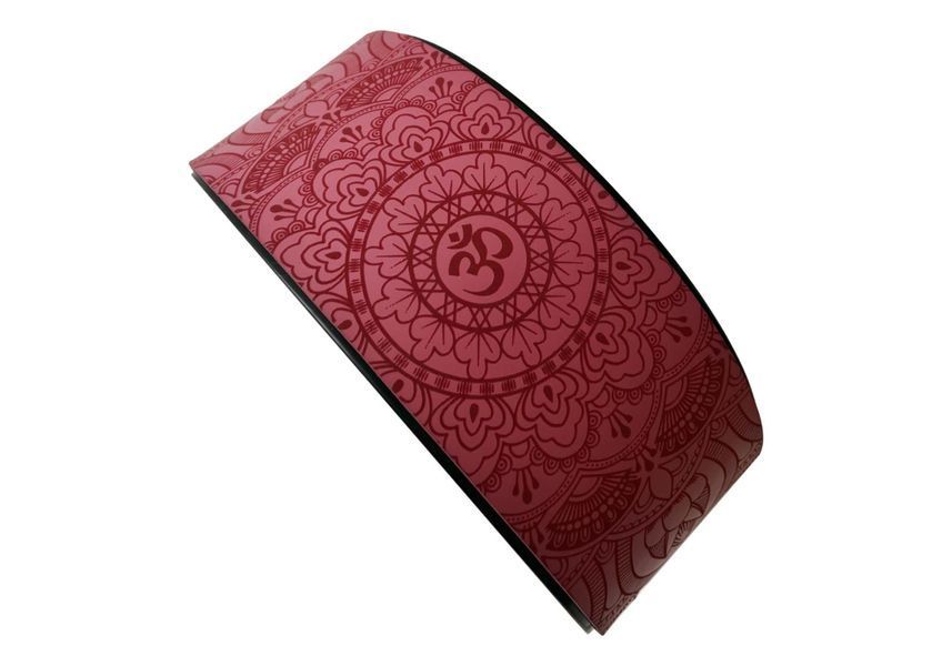 Yoga wheel Mandala OM Amber polyurethane burgundy 32x13 cm