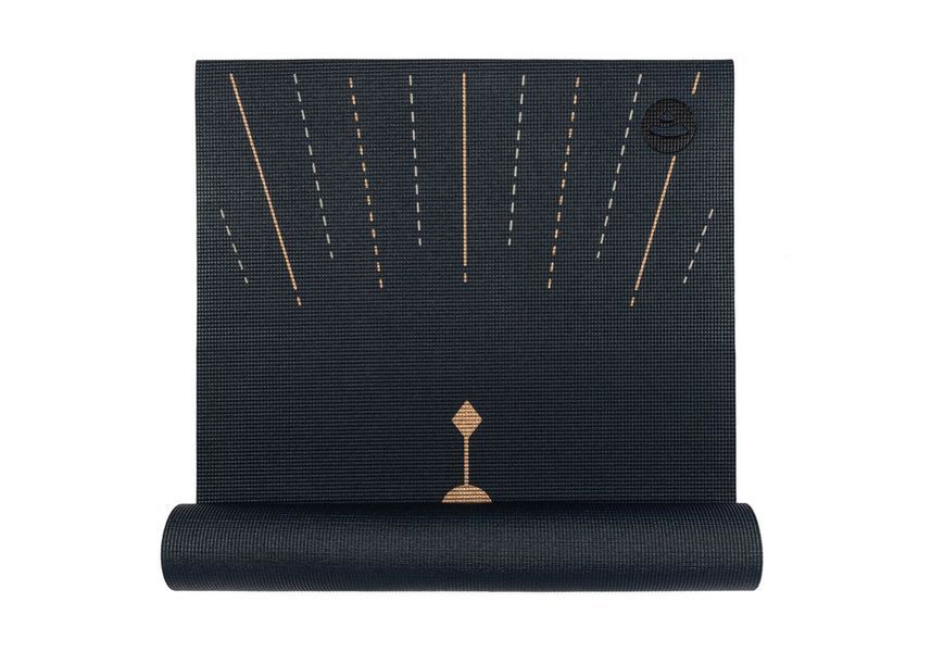 Коврик для йоги Bodhi Leela Lunalign &mdash; Фазы Луны Midnight Blue 183x60x0.45 см 896dbmo фото