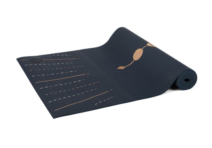 Коврик для йоги Bodhi Leela Lunalign &mdash; Фазы Луны Midnight Blue 183x60x0.45 см 896dbmo фото