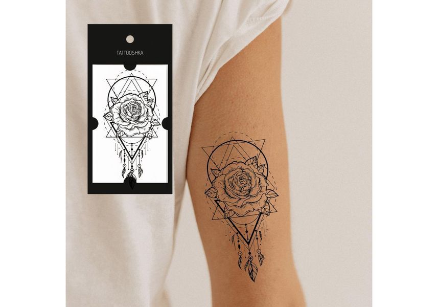 Тимчасове тату Ловець Снів &mdash; Роза Tattoshka 60&times;105 мм tt-8644 фото