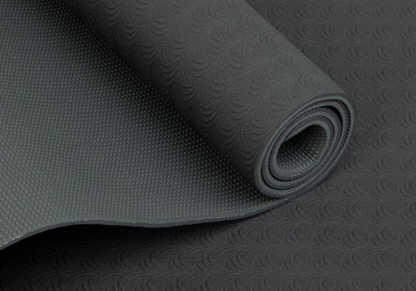 Килимок для йоги Bodhi Lotus Pro 183x60x0.6 см чорний/сріблясто-сірий 942lps фото