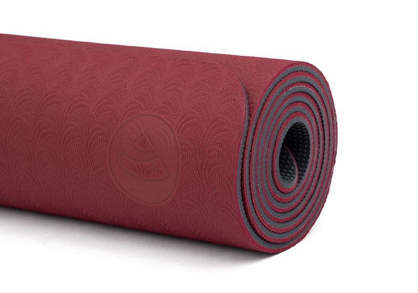 Килимок для йоги Bodhi Lotus Pro 183x60x0.6 см темно-червоний / антрацитовий 942ldr фото