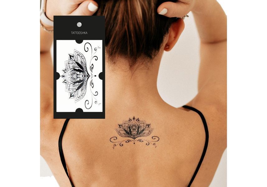 Тимчасове тату Індійський лотос набір Tattooshka 60x105 мм tt-8615 фото
