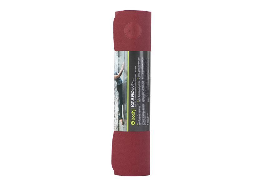 Килимок для йоги Bodhi Lotus Pro 183x60x0.6 см темно-червоний / антрацитовий 942ldr фото
