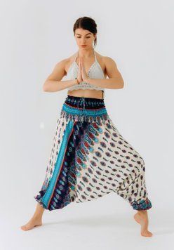 Штани Алладіни(Афгані) з візерунком Paisley RAO WEAR унісекс OneSize бірюза/гранат різнокольорові rw405ACPtg фото